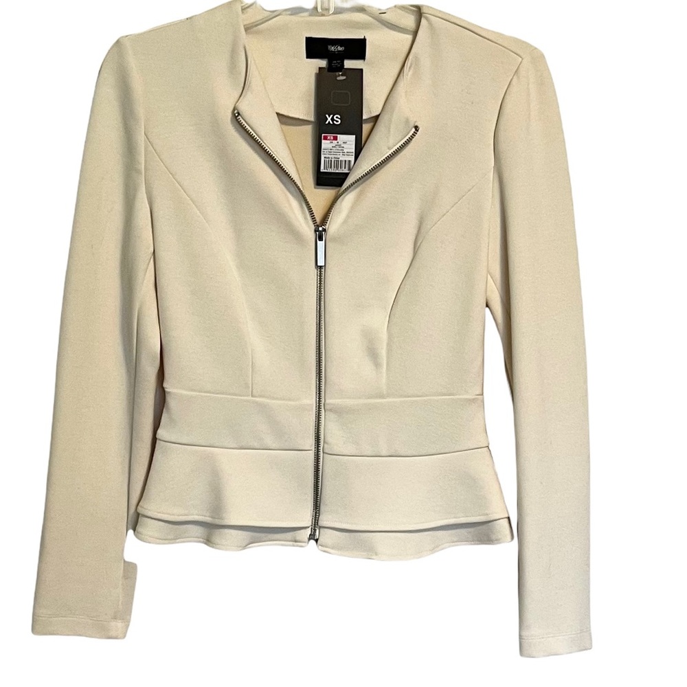 NEW! Mossimo Supply Co. Long Sleeve Zip Up Peplum Blazer Size XS